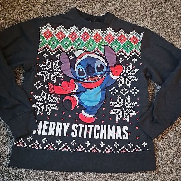 Juniors STITCH Holiday Crewneck Sweatshirt Sz Small - Picture 1 of 5